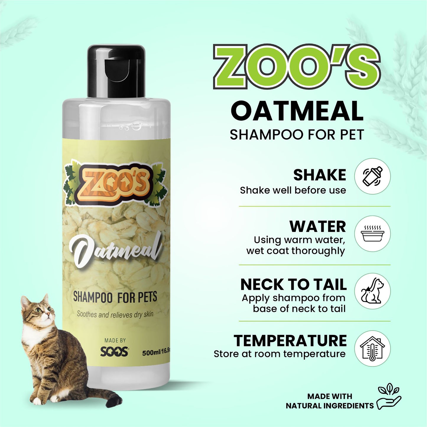 Zoo's Oatmeal Pet Shampoo by Soos Pets
