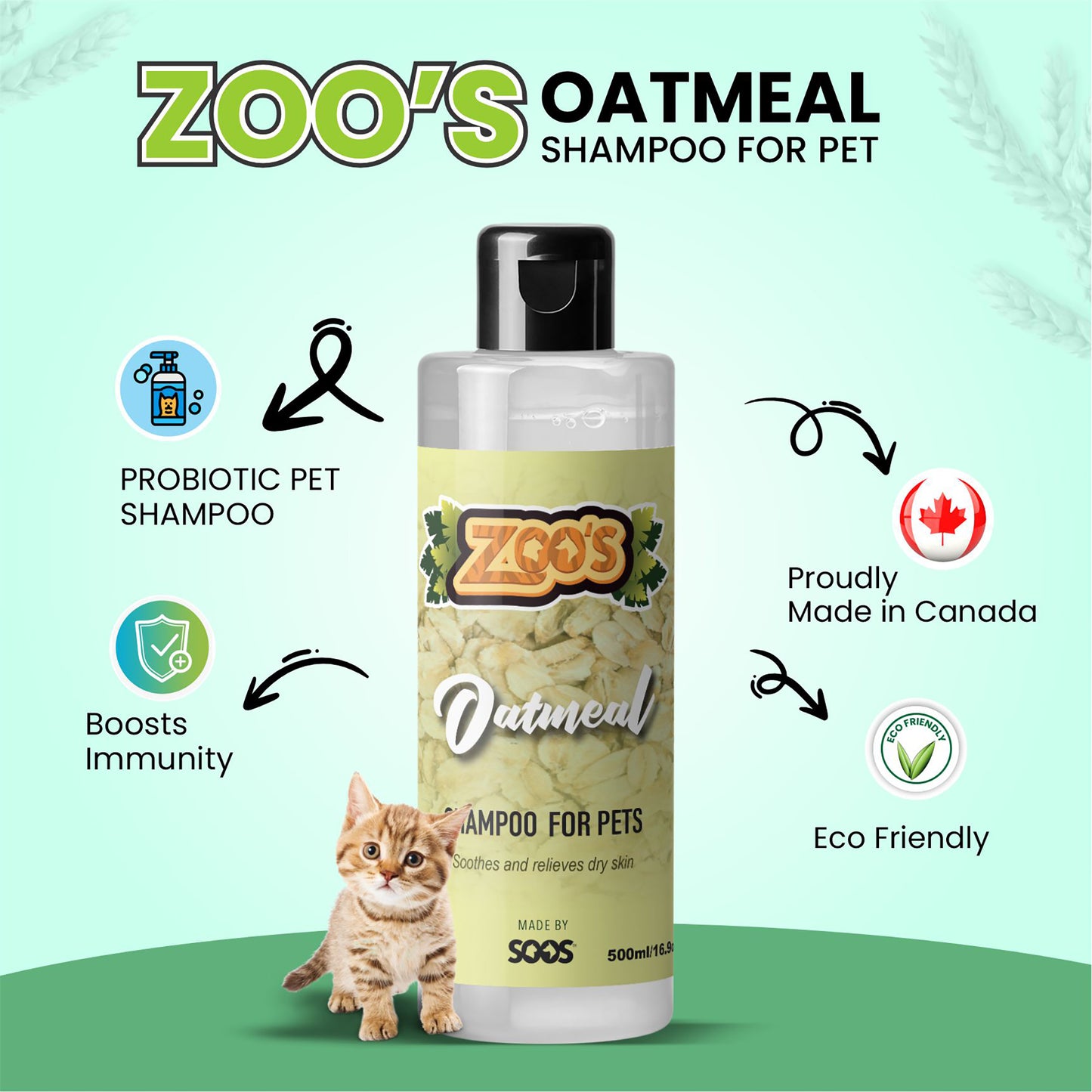 Zoo's Oatmeal Pet Shampoo by Soos Pets