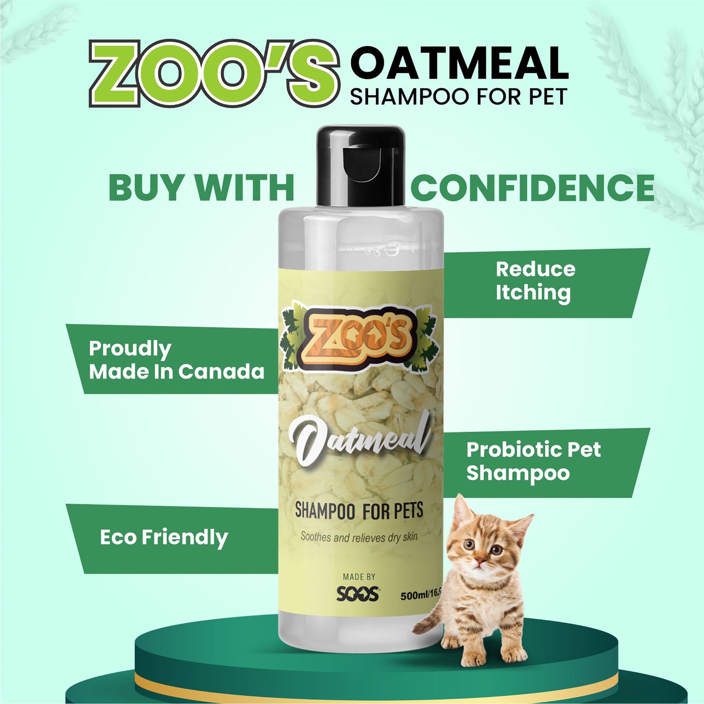 Zoo's Oatmeal Pet Shampoo by Soos Pets