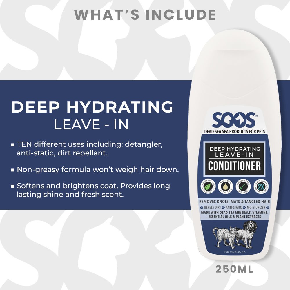 Dead Sea Pet Grooming Conditioner Bundle For Dogs & Cats - Soos Pets