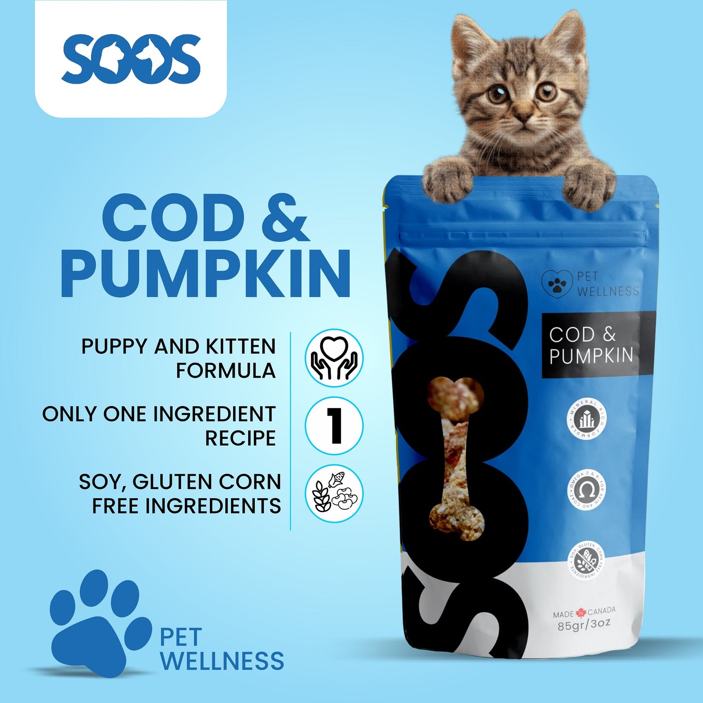 Soos Pets Cod & Pumpkin Wellness Treats