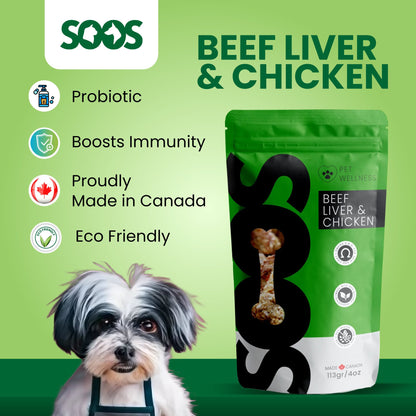 Soos Pets Beef Liver & Chicken Wellness Treats