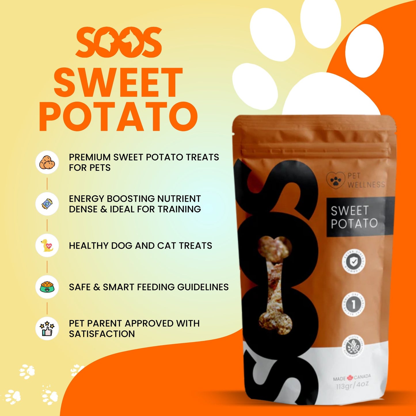 Soos Pets Sweet Potato Wellness Treats