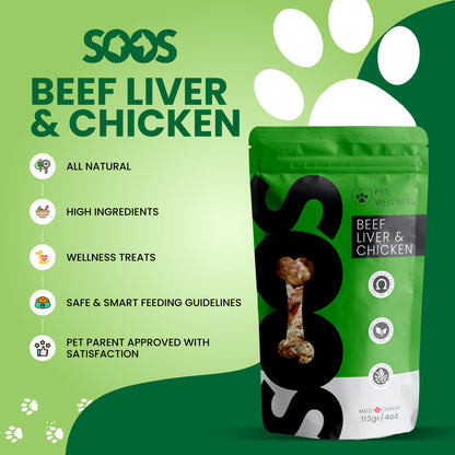 Soos Pets Beef Liver & Chicken Wellness Treats