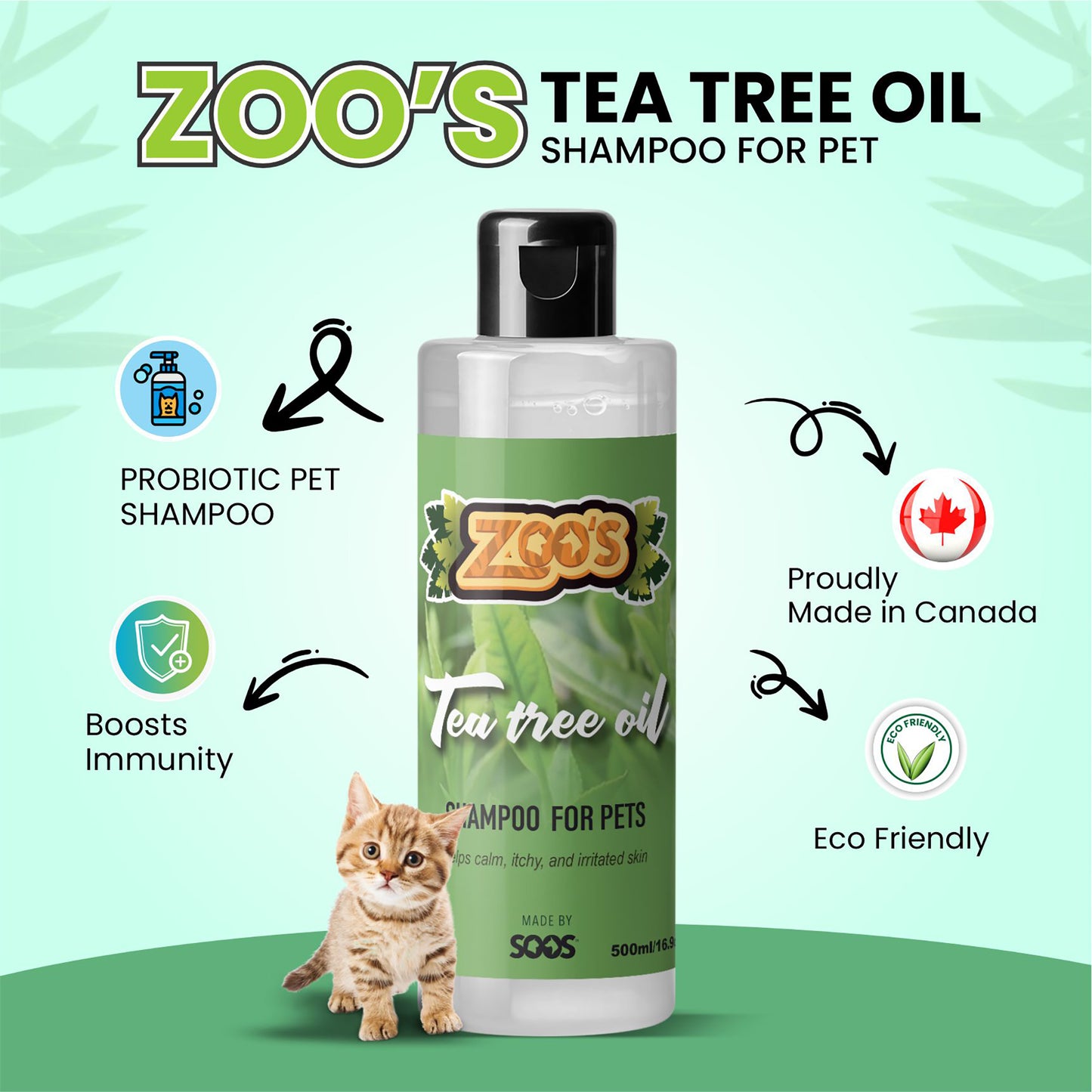 Zoo's Tea Tree Oil Dog Shampoo by Soos Pets