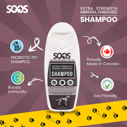 Natural Dead Sea Extra Strength Mineral Rich Pet Shampoo: Dogs & Cats