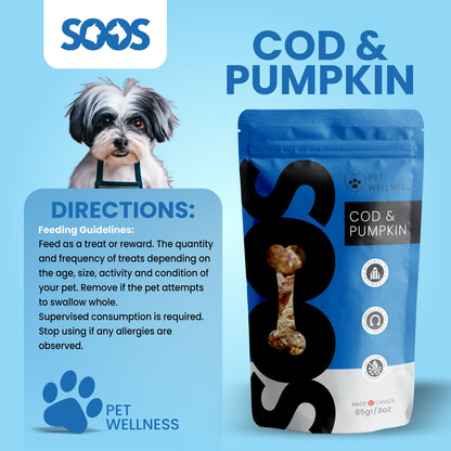 Soos Pets Cod & Pumpkin Wellness Treats