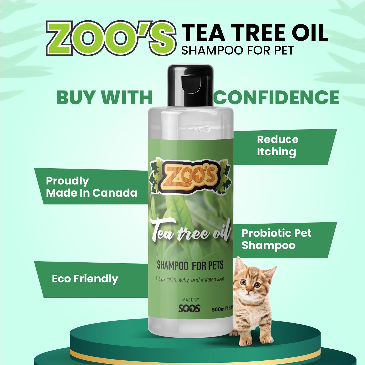 Zoo's Tea Tree Oil Dog Shampoo by Soos Pets