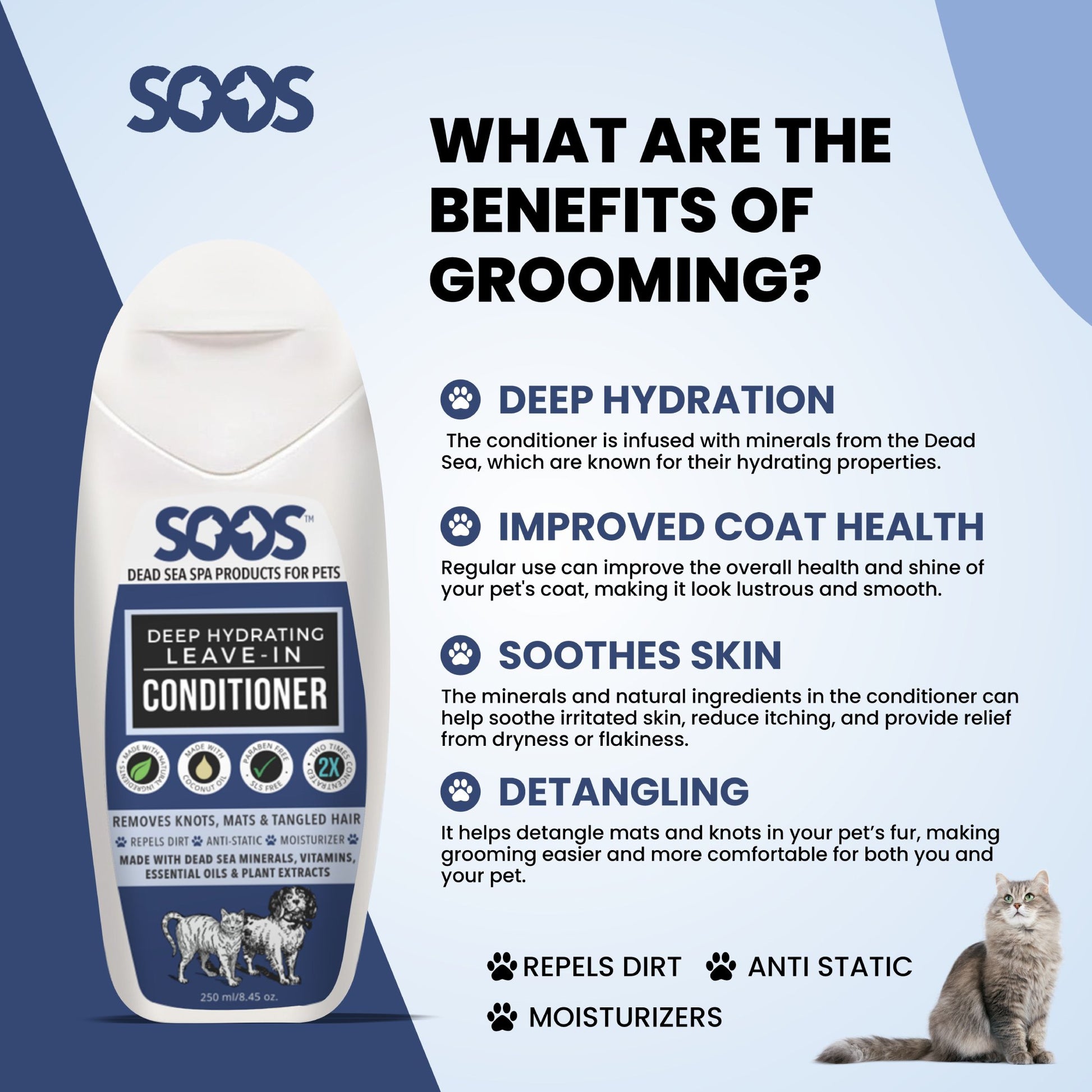 Natural Dog Cat Shampoo: Deep Hydrating Leave-In – Soos Pets