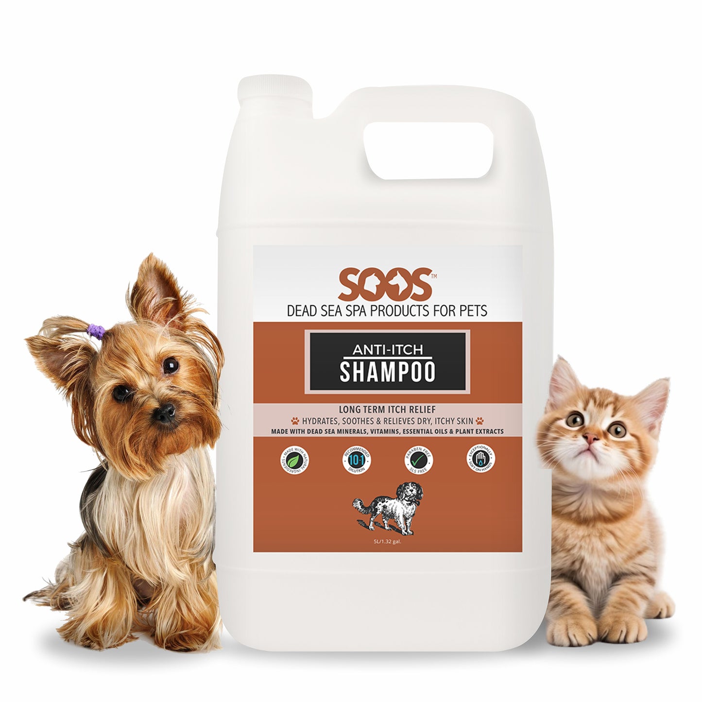 Anti-Itch Pet Shampoo For Dogs & Cats - Natural Dead Sea Minerals