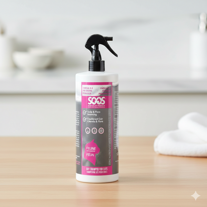 Soos Nutri-Cleanse Dry Shampoo for Cats – Omega 3 & Pre-biotic Formula