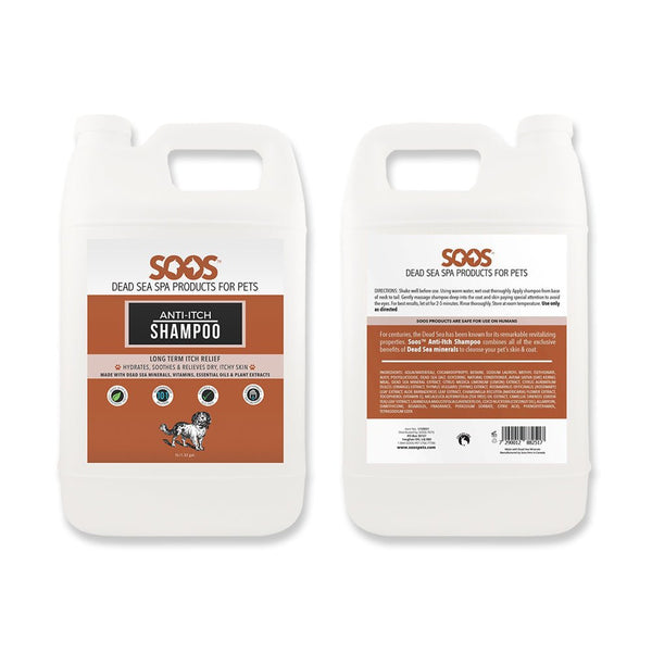 Anti-Itch Pet Shampoo For Dogs & Cats - Natural Dead Sea Minerals - Soos Pets