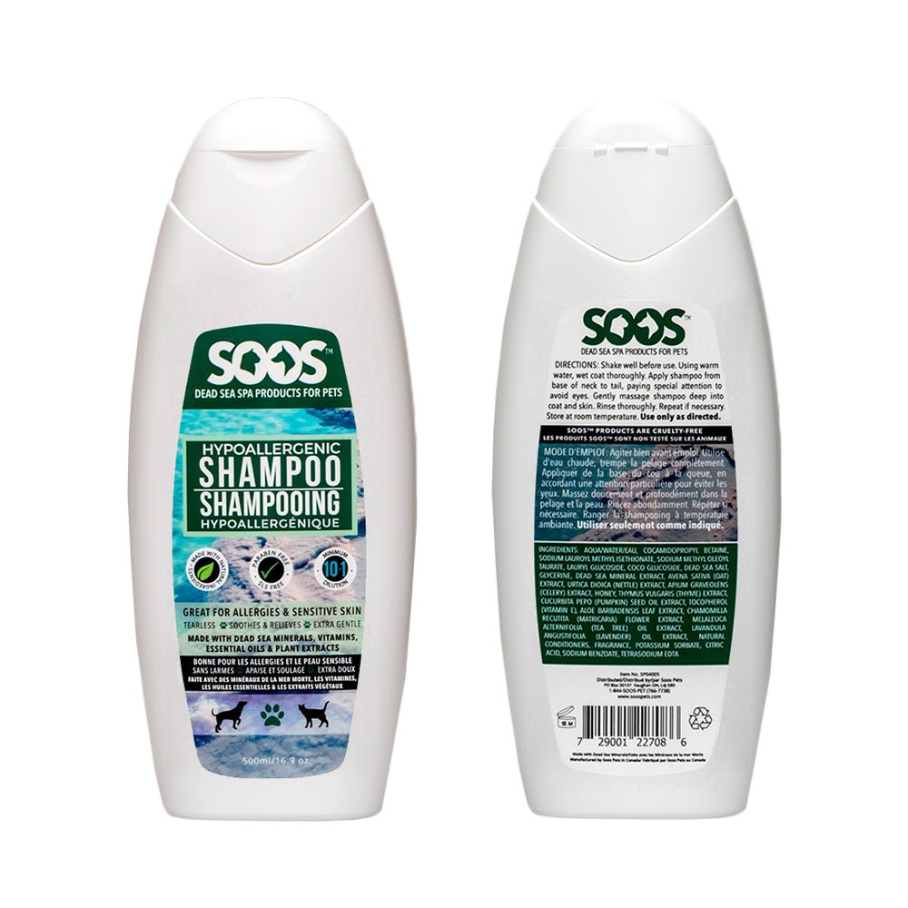 Natural Dead Sea Hypoallergenic Pet Shampoo For Dogs & Cats - Soos Pets