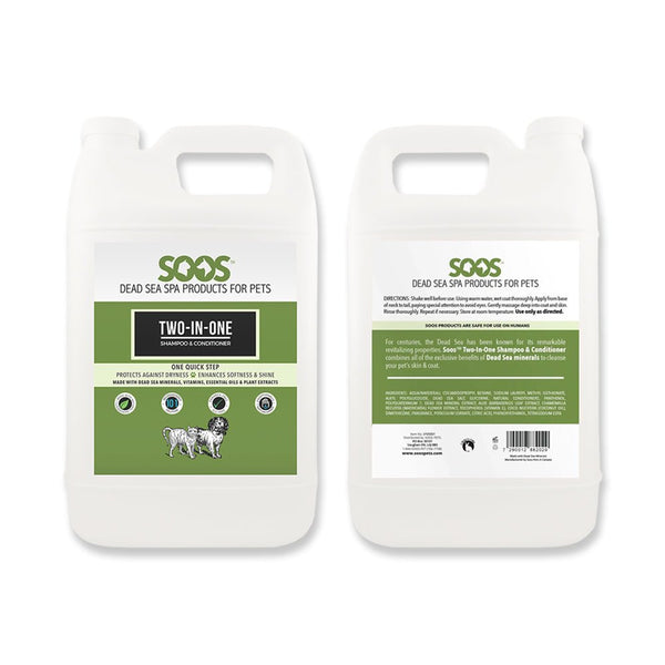 Natural Dead Sea Two-In-One Pet Shampoo & Conditioner For Dogs & Cats - Soos Pets