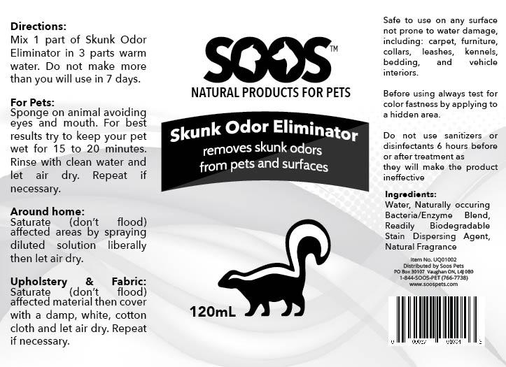 Natural Skunk Odor Eliminator 120mL - Soos Pets
