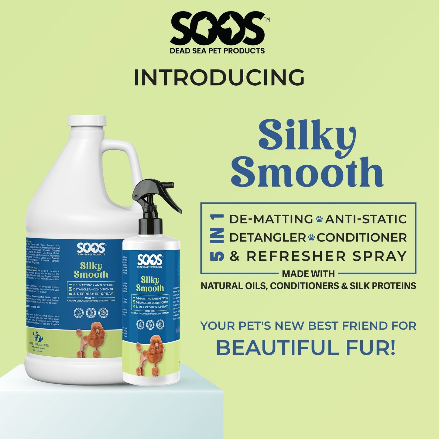 Silky Smooth 5-in-1 Leave-on Conditioning Spray for Dogs and Cats by Soos Pets - Soos Pets
